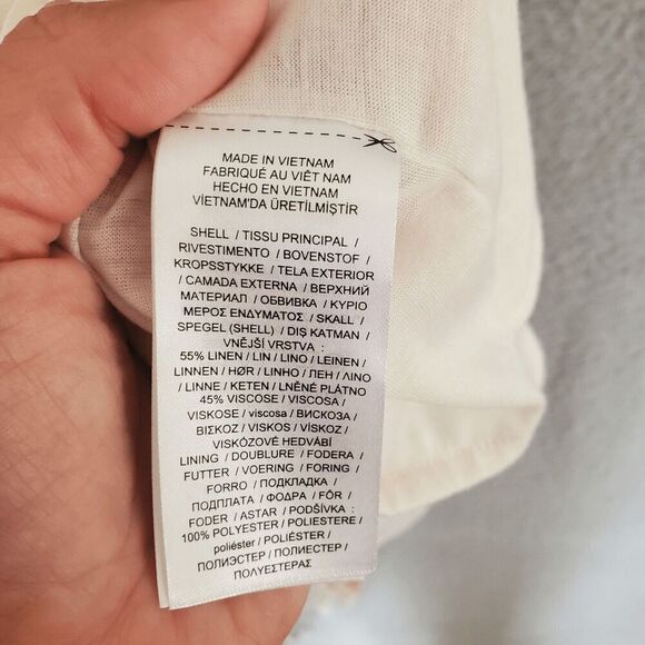 Lauren Ralph Lauren Women's Twist Front V Neck Floral Linen Blend Jersey Dress L - Picture 7 of 7